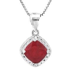 NECKLACE - 2 1/5 CARAT EMERALD FACETED  ENHANCED GENUINE RUBY & DIAMOND IN 925 STERLING SILVER SETTI