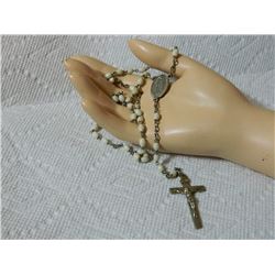 ESTATE - ROSARY - WHITE lost 4 beads