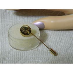 ESTATE - PIN - WITH LOCKET ON TOP - ETCHED FRONT dint in front