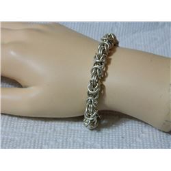 ESTATE - BRACELET - SILVER? - NON-FEROUS - TOGGLE CLASP - 7.5" LONG - 25 gm