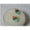 Image 2 : ESTATE - EARRINGS - STERLING SILVER WITH ABALONE - PIERCED