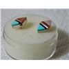 Image 4 : ESTATE - EARRINGS - STERLING SILVER WITH ABALONE - PIERCED