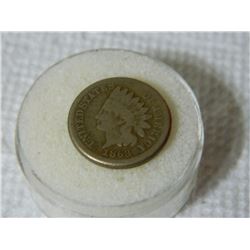 ESTATE - COIN - INDIAN HEAD PENNY - 1863 - GOOD TO FINE CONDITION