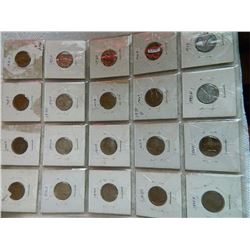 ESTATE - LOT OF ASSORTED USA PENNIES - 20 TLL