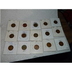 ESTATE - LOT OF ASSORTED USA PENNIES - 15 TLL