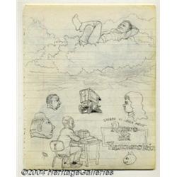 Robert Crumb - Original Sketchbook Page, "Float