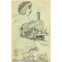 Robert Crumb - Original Sketchbook Page, "Spani