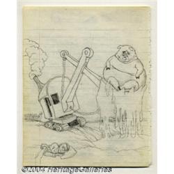 Robert Crumb - Original Sketchbook Page, "Steam