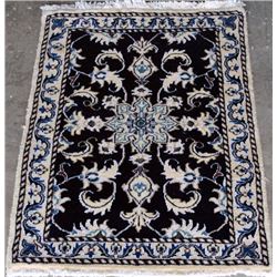 Nice Looking Dark Tone Wool/Silk Persian Nain 2x3