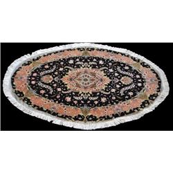 Oval Persian Tabriz With Silk Highlight