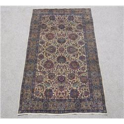 Hunting Design Antique Persian Kerman Rug 4x7