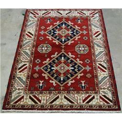 Spectacular Geometric Design Tibetan Rug 4x6