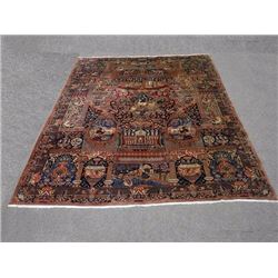 Superb Zirkhaki Pictorial Hand Made Persian Kashmar Rug