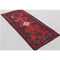 Hand Woven Mesmerizing Design Semi Antique Persian Senneh Runner