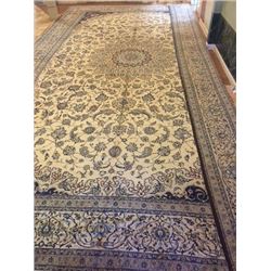 Auction Highlight: Palace Size Pure Silk Persian Nain 34x20