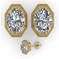 2 CTW VS/SI Oval Cut Diamond Stud Earrings 18K Yellow Gold - REF-499M3F - 35983