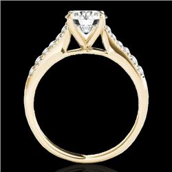 1.25 CTW H-SI/I Certified Diamond Solitaire Ring 10K Yellow Gold - REF-156F4M - 34821