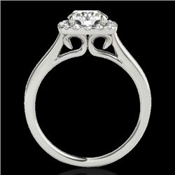 1.37 CTW H-SI/I Certified Diamond Solitaire Halo Ring 10K White Gold - REF-167T3X - 33409