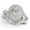 2.23 CTW Certified VS/SI Diamond 2Pc Wedding Set Solitaire Halo 14K White Gold - REF-424H9W - 31301
