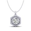 0.76 CTW VS/SI Diamond Solitaire Art Deco Stud Necklace 18K White Gold - REF-178K2R - 36902