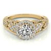 1.25 CTW Certified VS/SI Diamond Solitaire Halo Ring 18K Yellow Gold - REF-238W2H - 26574