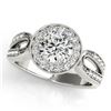 Image 2 : 1.4 CTW Certified VS/SI Diamond Solitaire Halo Ring 18K White Gold - REF-418M2F - 27078
