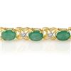 Image 2 : 12.05 CTW Emerald & Diamond Bracelet 10K Yellow Gold - REF-81F3M - 11217