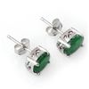 Image 2 : 2.0 CTW Emerald Earrings 18K White Gold - REF-28T2X - 11312