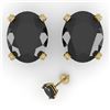 Image 2 : 10 CTW Oval Black Diamond Stud Designer Earrings 14K Yellow Gold - REF-216M2F - 38399