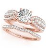 Image 1 : 1.96 CTW Certified VS/SI Diamond Solitaire 2Pc Wedding Set 14K Rose Gold - REF-422T8X - 31905