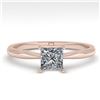 Image 1 : 0.52 CTW Princess Cut VS/SI Diamond Engagement Designer Ring 18K Rose Gold - REF-98M4F - 32390