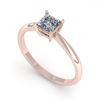 Image 2 : 0.52 CTW Princess Cut VS/SI Diamond Engagement Designer Ring 18K Rose Gold - REF-98M4F - 32390