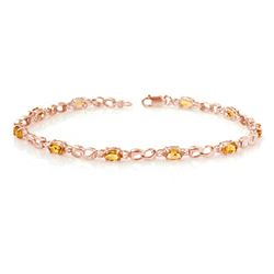 2.26 CTW Citrine & Diamond Bracelet 10K Rose Gold - REF-27Y3N - 13001