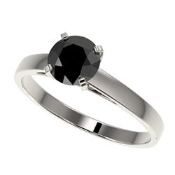 1.08 CTW Fancy Black VS Diamond Solitaire Engagement Ring 10K White Gold - REF-35R5K - 36513
