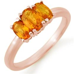 1.18 CTW Orange Sapphire Ring 14K Rose Gold - REF-28N9Y - 10463