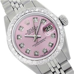 Rolex Ladies Stainless Steel, Diamond Dial & Diamond Bezel, Saph Crystal - REF-355K6R