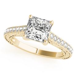 1.3 CTW Certified VS/SI Princess Diamond Solitaire Ring 18K Yellow Gold - REF-359R5K - 27644