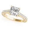 Image 1 : 1.3 CTW Certified VS/SI Princess Diamond Solitaire Ring 18K Yellow Gold - REF-359R5K - 27644