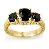 2.50 CTW Vs Certified Black Diamond 3 Stone Ring 14K Yellow Gold - REF-67T6X - 13889