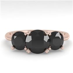 2 CTW Black Diamond Past Present Future Designer Ring 14K Rose Gold - REF-71T8X - 38493