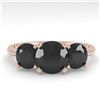 Image 1 : 2 CTW Black Diamond Past Present Future Designer Ring 14K Rose Gold - REF-71T8X - 38493