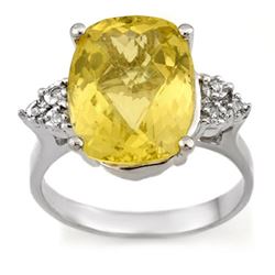 6.10 CTW Lemon Topaz & Diamond Ring 10K White Gold - REF-31R8K - 10939