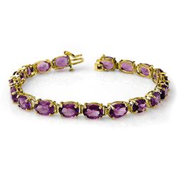 22.60 CTW Amethyst Bracelet 10K Yellow Gold - REF-57M6F - 14237