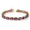 Image 1 : 22.60 CTW Amethyst Bracelet 10K Yellow Gold - REF-57M6F - 14237