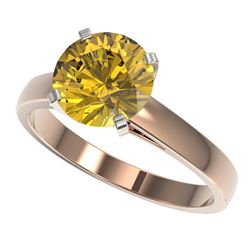 2.50 CTW Certified Intense Yellow SI Diamond Solitaire Ring 10K Rose Gold - REF-701W8H - 33048