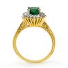 Image 2 : 2.75 CTW Emerald & Diamond Ring 18K Yellow Gold - REF-69M3F - 12412