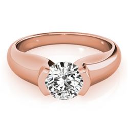 0.75 CTW Certified VS/SI Diamond Solitaire Ring 18K Rose Gold - REF-221Y3N - 27802