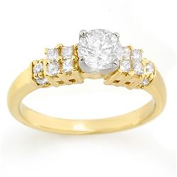 1.0 CTW Certified VS/SI Diamond Ring 14K 2-Tone Gold - REF-137W6H - 11626