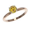 Image 2 : 0.76 CTW Certified Intense Yellow SI Diamond Solitaire Engagement Ring 10K Rose Gold - REF-85W5H - 3