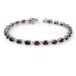 6.10 CTW Amethyst Bracelet 10K White Gold - REF-40H4W - 13585